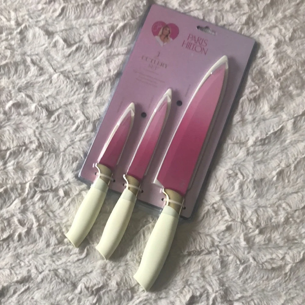 Paris Hilton Pink 3 piece Knife Cutlery Set
